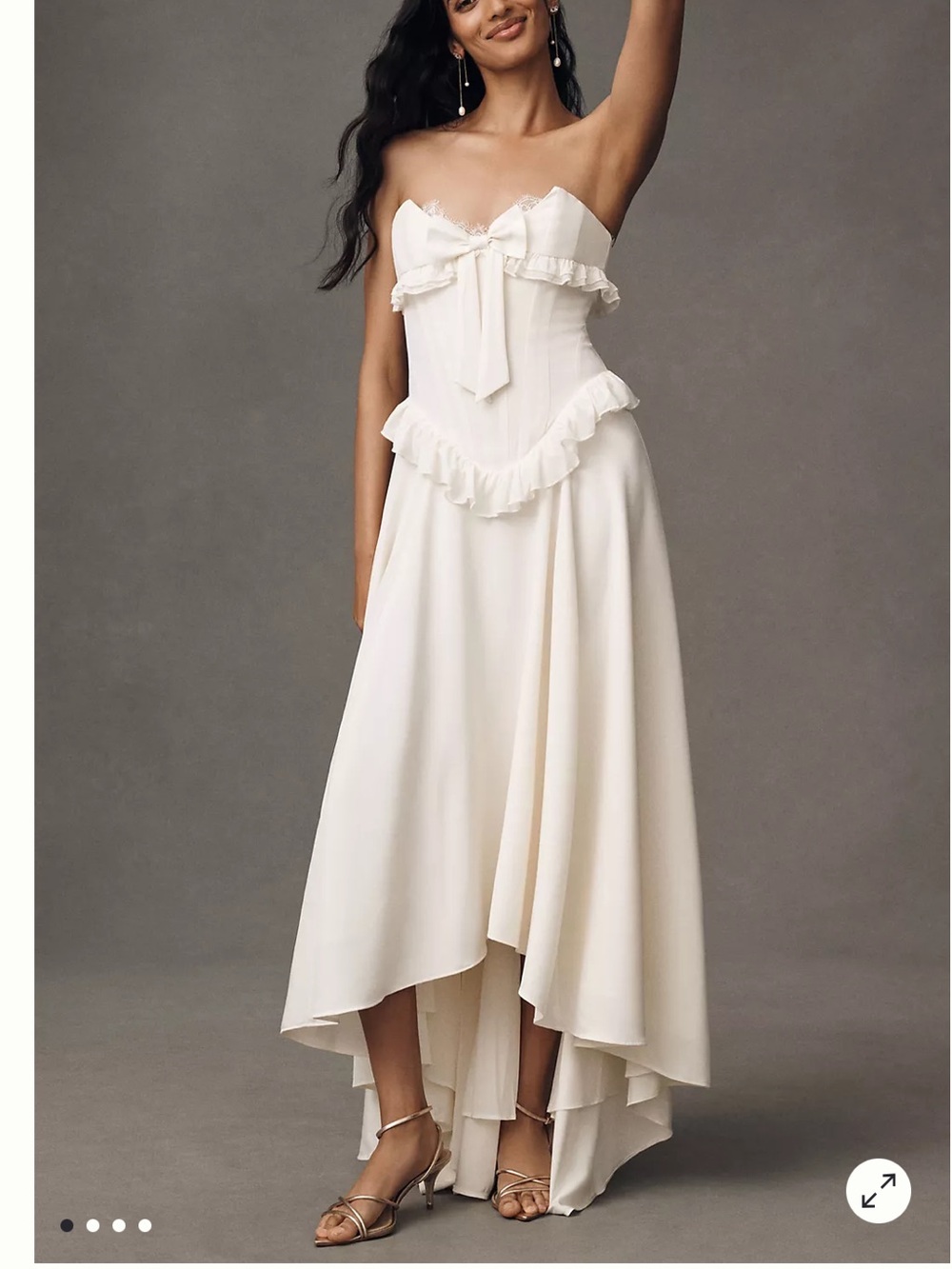 Anthropologie For Love & Lemons Harmony Silk Strapless Corset Maxi Dress